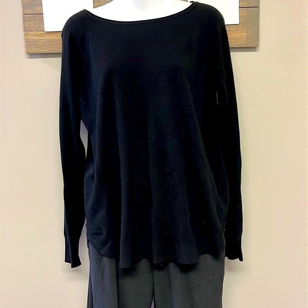 STACCATO Pullover Crewneck Black Tunic Sweater- Medium